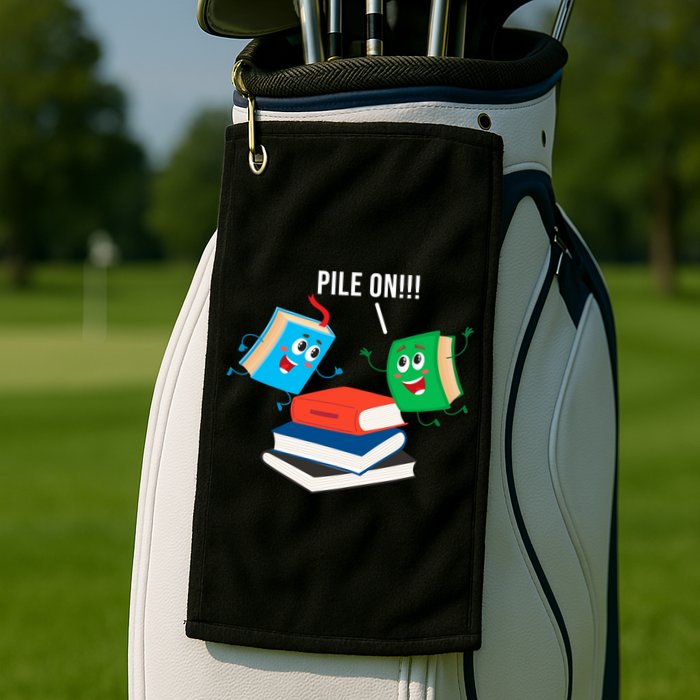 Pile On Books Golf Towel