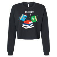 Pile On Books Cropped Pullover Crew