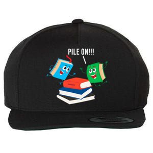 Pile On Books Wool Snapback Cap