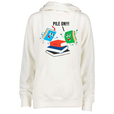 Pile On Books Womens Funnel Neck Pullover Hood