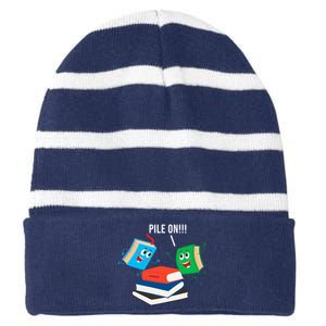 Pile On Books Striped Beanie with Solid Band