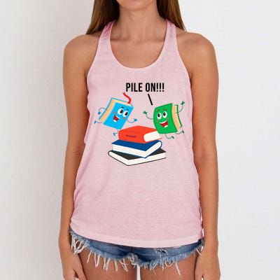 Pile On Books Women's Knotted Racerback Tank