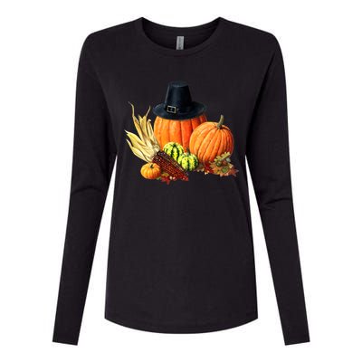 Pilgrim Thanksgiving Womens Cotton Relaxed Long Sleeve T-Shirt