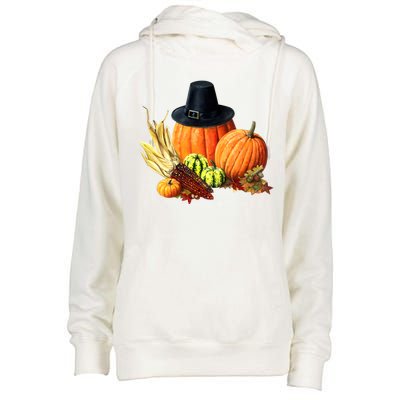 Pilgrim Thanksgiving Womens Funnel Neck Pullover Hood