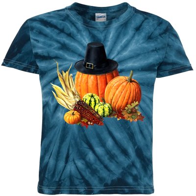 Pilgrim Thanksgiving Kids Tie-Dye T-Shirt