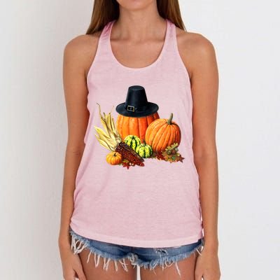 Pilgrim Thanksgiving Women's Knotted Racerback Tank