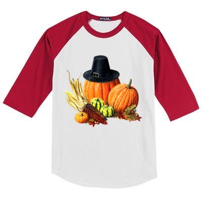 Pilgrim Thanksgiving Kids Colorblock Raglan Jersey