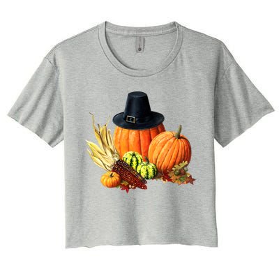 Pilgrim Thanksgiving Women's Crop Top Tee