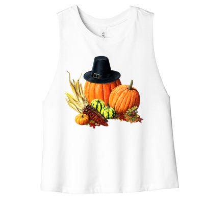 Pilgrim Thanksgiving Women's Racerback Cropped Tank