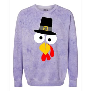 Pilgrim Turkey Big Face Thanksgiving Colorblast Crewneck Sweatshirt