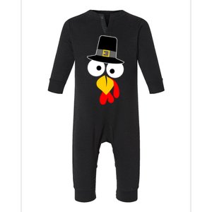 Pilgrim Turkey Big Face Thanksgiving Infant Fleece One Piece