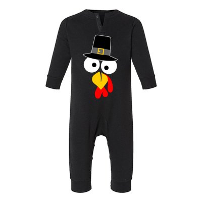 Pilgrim Turkey Big Face Thanksgiving Infant Fleece One Piece