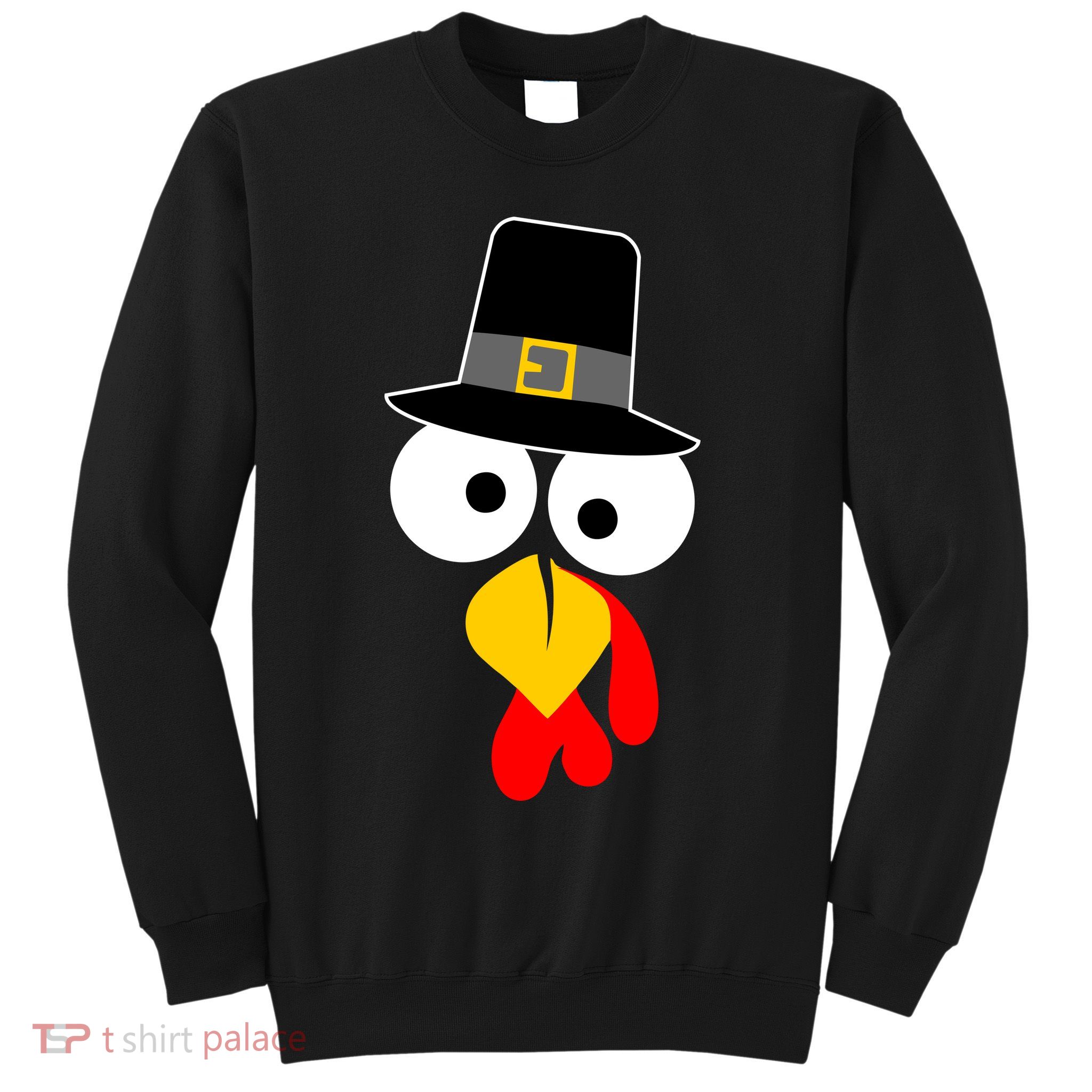 Pilgrim Turkey Big Face Thanksgiving Sweatshirt