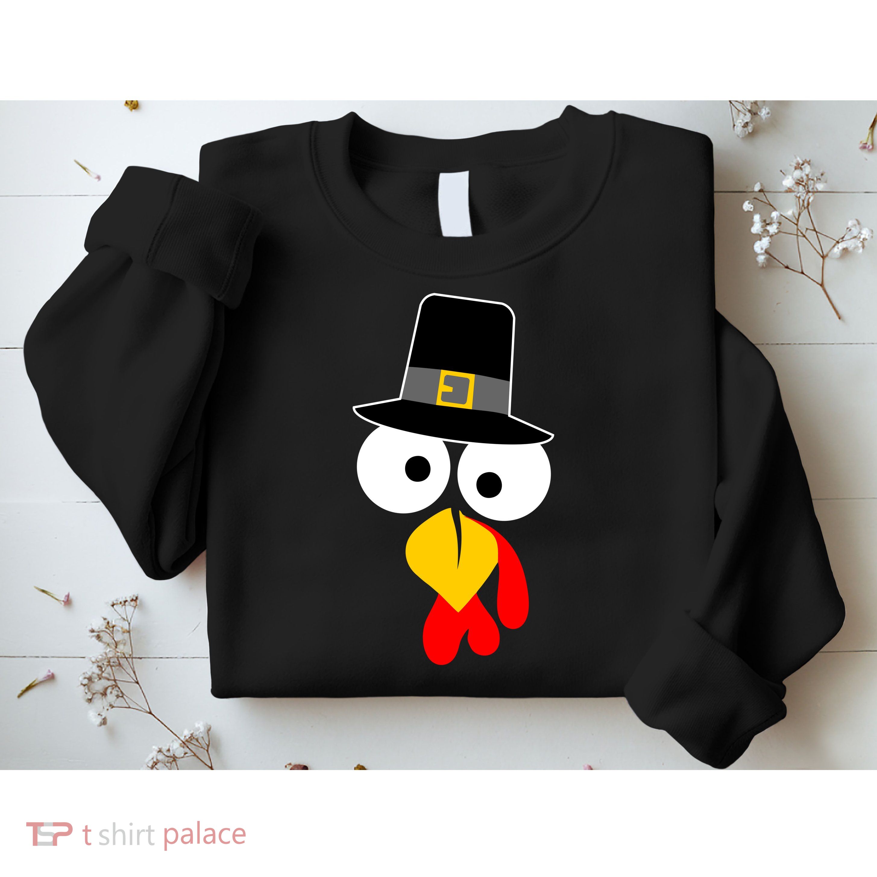 Pilgrim Turkey Big Face Thanksgiving Sweatshirt