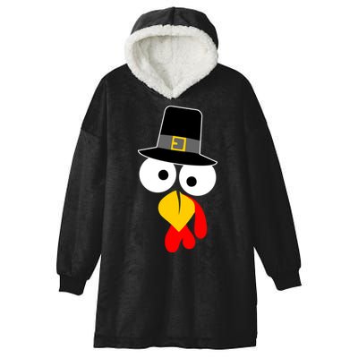 Pilgrim Turkey Big Face Thanksgiving Hooded Wearable Blanket