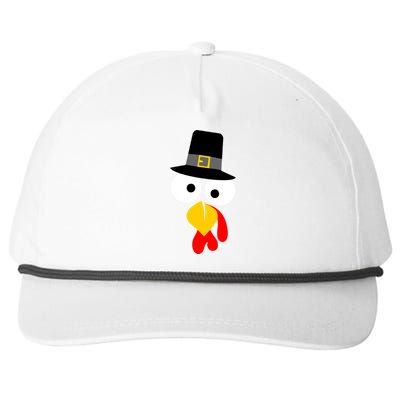 Pilgrim Turkey Big Face Thanksgiving Snapback Five-Panel Rope Hat