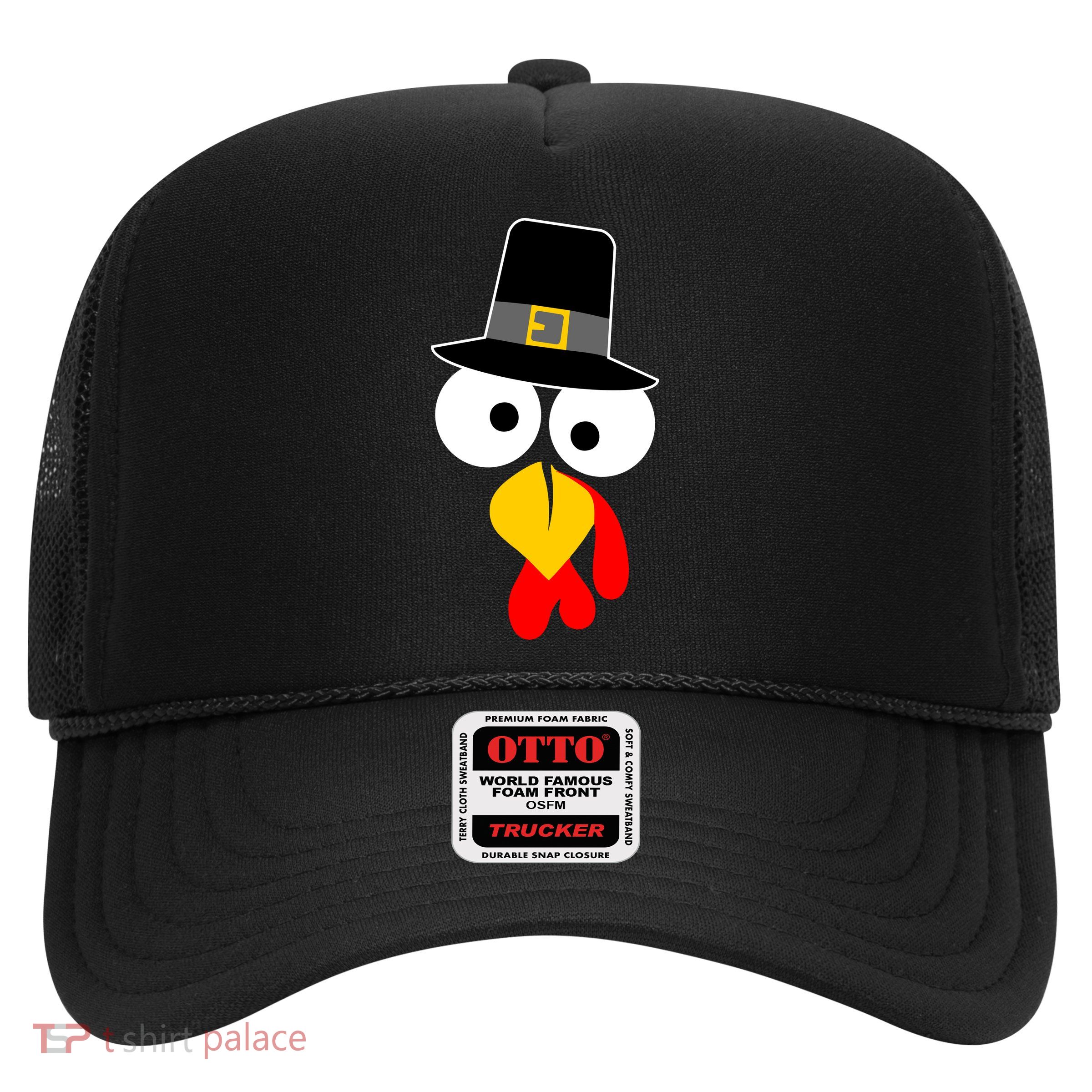 Pilgrim Turkey Big Face Thanksgiving Trucker Hat