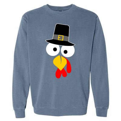 Pilgrim Turkey Big Face Thanksgiving Garment-Dyed Sweatshirt