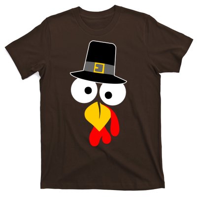 Pilgrim Turkey Big Face Thanksgiving T-Shirt