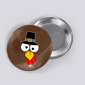 Pilgrim Turkey Big Face Thanksgiving Button