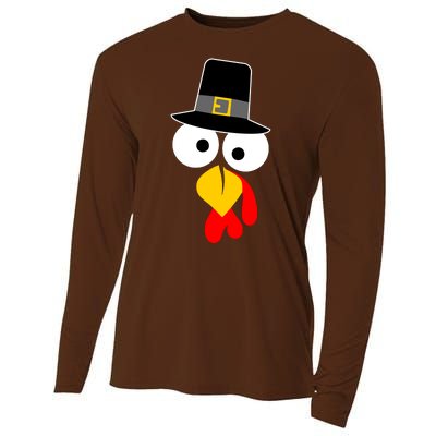 Pilgrim Turkey Big Face Thanksgiving Cooling Performance Long Sleeve Crew