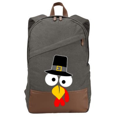 Pilgrim Turkey Big Face Thanksgiving Cotton Canvas Backpack