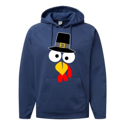 Pilgrim Turkey Big Face Thanksgiving Performance Fleece Hoodie