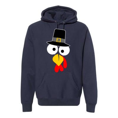 Pilgrim Turkey Big Face Thanksgiving Premium Hoodie