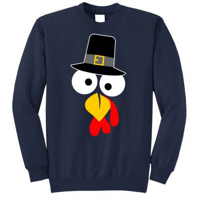 Pilgrim Turkey Big Face Thanksgiving Tall Sweatshirt