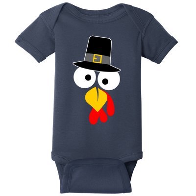 Pilgrim Turkey Big Face Thanksgiving Baby Bodysuit