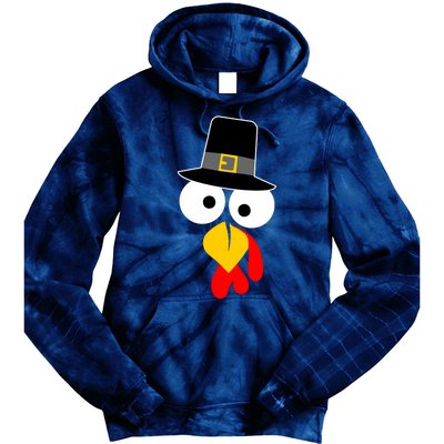 Pilgrim Turkey Big Face Thanksgiving Tie Dye Hoodie