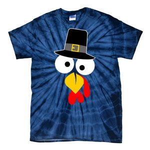 Pilgrim Turkey Big Face Thanksgiving Tie-Dye T-Shirt