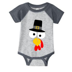 Pilgrim Turkey Big Face Thanksgiving Infant Baby Jersey Bodysuit