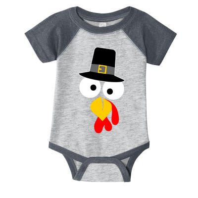 Pilgrim Turkey Big Face Thanksgiving Infant Baby Jersey Bodysuit