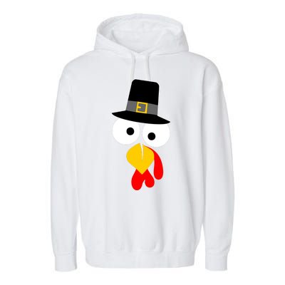 Pilgrim Turkey Big Face Thanksgiving Garment-Dyed Fleece Hoodie