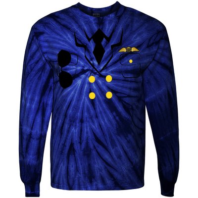 Pilot Costume Uniform Tie-Dye Long Sleeve Shirt