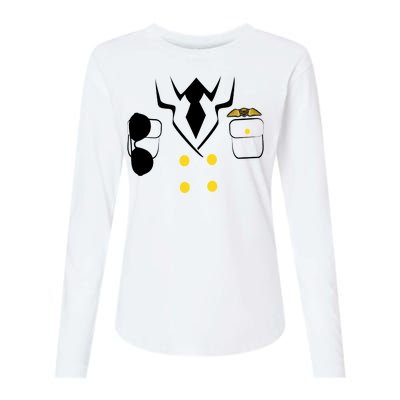 Pilot Costume Uniform Womens Cotton Relaxed Long Sleeve T-Shirt