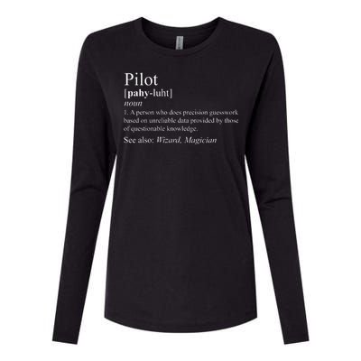 Pilot Definition Womens Cotton Relaxed Long Sleeve T-Shirt