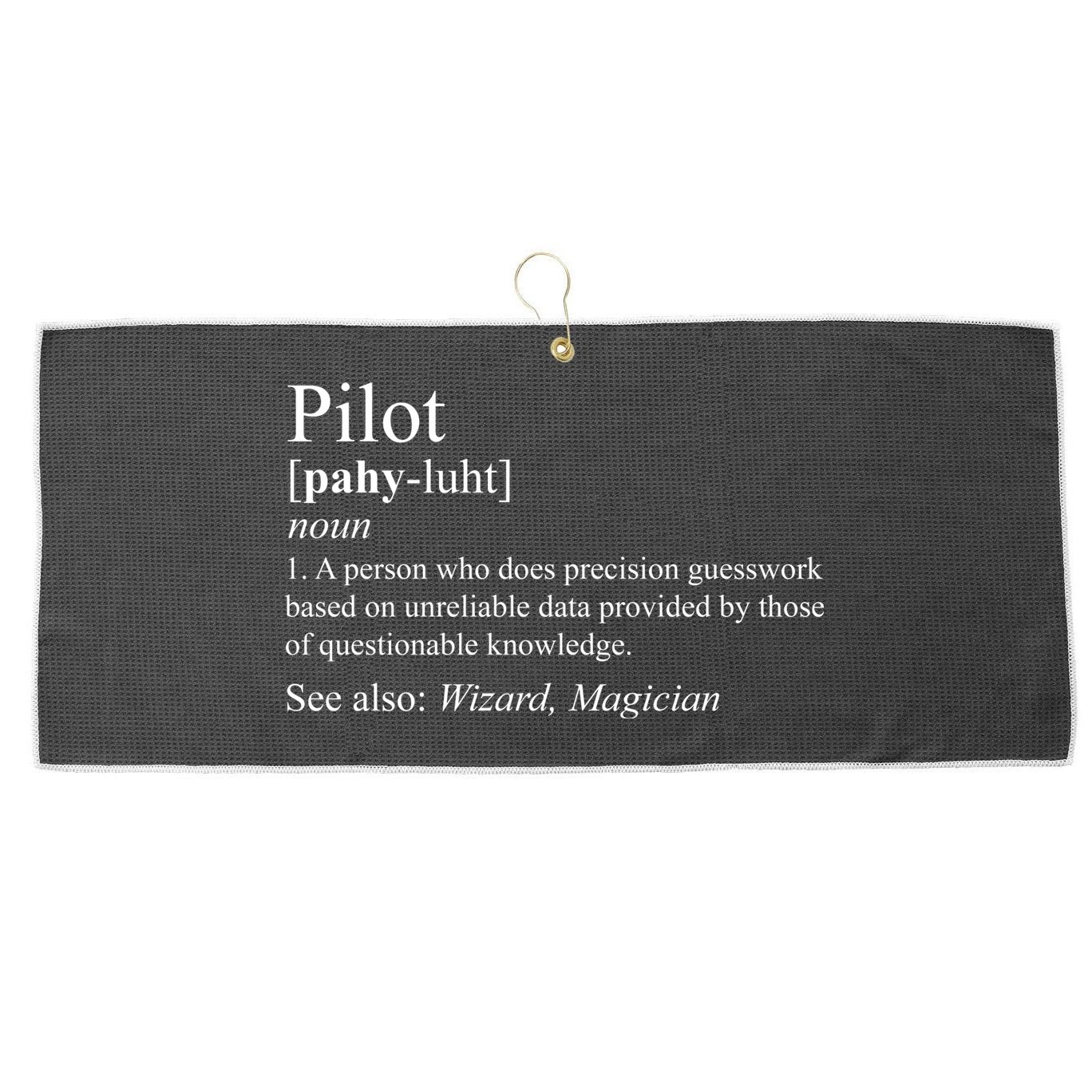 Pilot Definition Large Microfiber Waffle Golf Towel