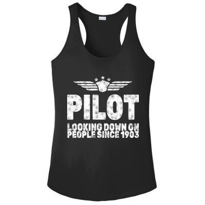 Pilot Looking Down On People Since 1903 Ladies PosiCharge Competitor Racerback Tank