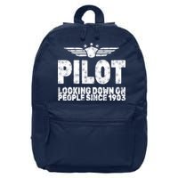 Pilot Looking Down On People Since 1903 16 in Basic Backpack