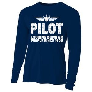 Pilot Looking Down On People Since 1903 Cooling Performance Long Sleeve Crew