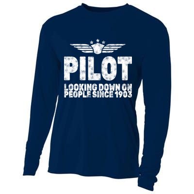 Pilot Looking Down On People Since 1903 Cooling Performance Long Sleeve Crew