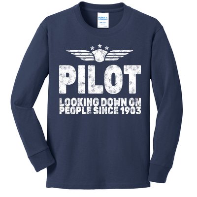 Pilot Looking Down On People Since 1903 Kids Long Sleeve Shirt