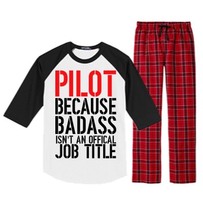 Pilot Official Job Title Raglan Sleeve Pajama Set