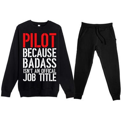 Pilot Official Job Title Premium Crewneck Sweatsuit Set