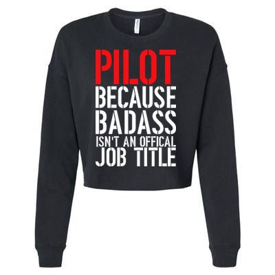 Pilot Official Job Title Cropped Pullover Crew