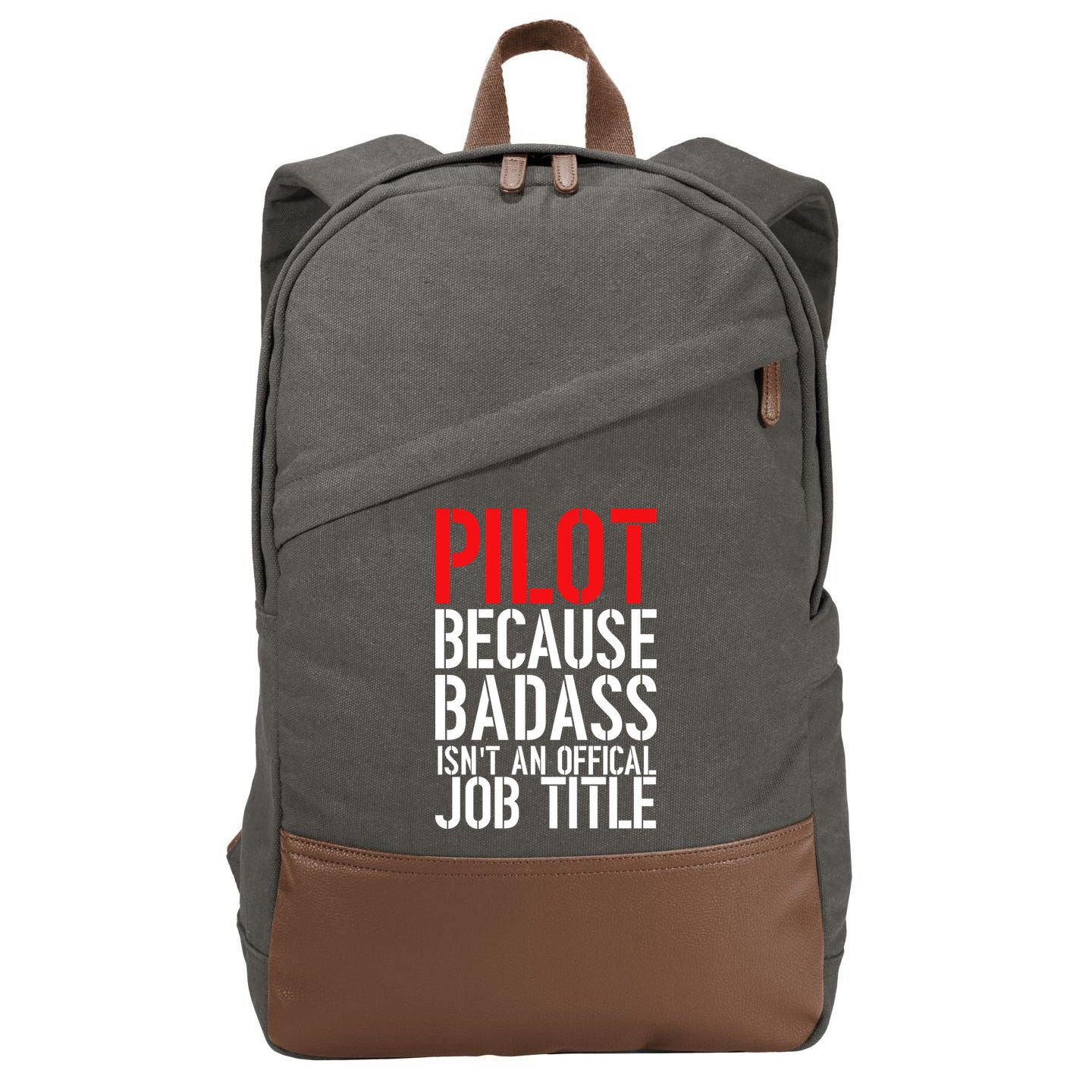 Pilot Official Job Title Cotton Canvas Backpack