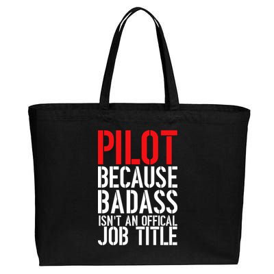 Pilot Official Job Title Cotton Canvas Jumbo Tote