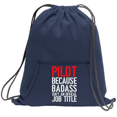 Pilot Official Job Title Sweatshirt Cinch Pack Bag